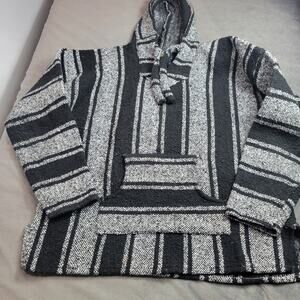 Vel‎ Mex Poncho Hoodie Boys Extra Large Black Grey Unisex Pullover shirt Top